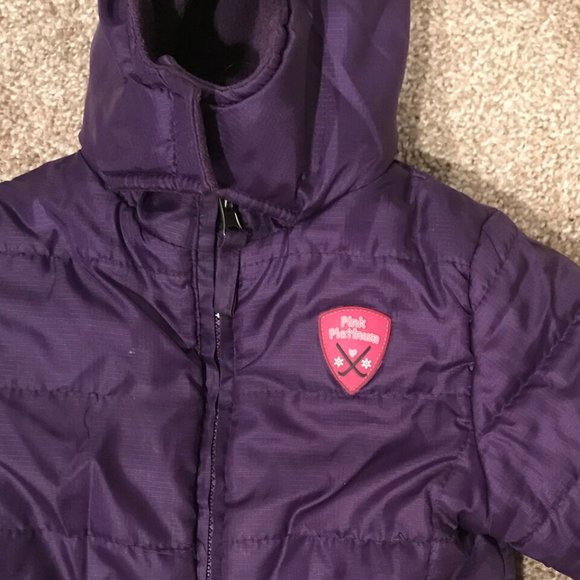 Pink Platnum-Adorable Girls Warm Purple Winter Puffer Jacket Coat - 18m - Picture 2 of 2
